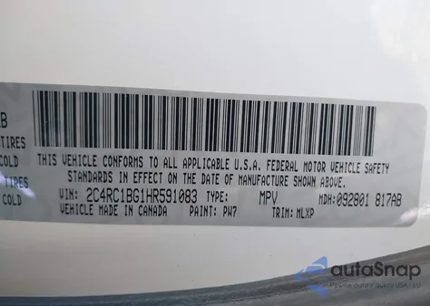 2017 Chrysler Pacifica Touring-L from USA, damaged, VIN 2C4RC1BG1HR591083